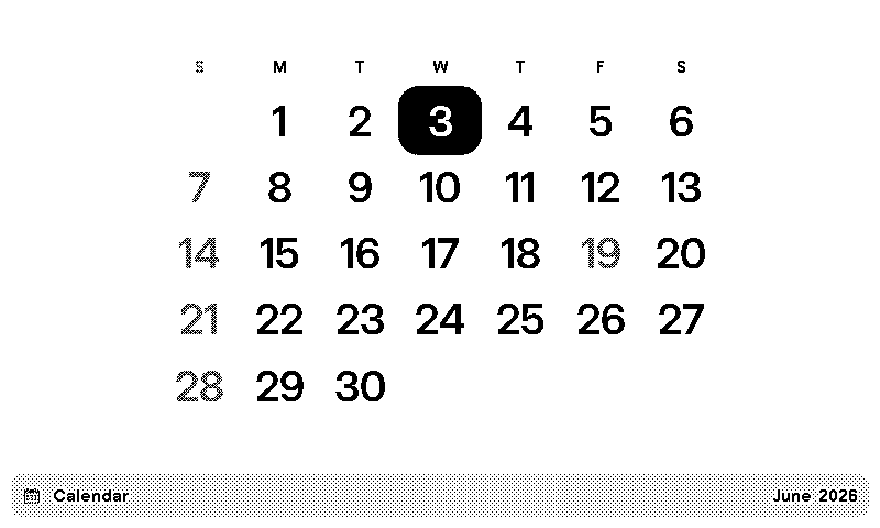 Simple Calendar screenshot